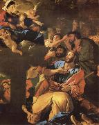 Nicolas Poussin The Virgin of the Pilar and its aparicion to San Diego of Large painting